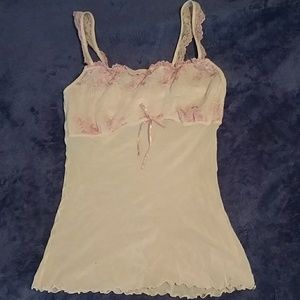Lacey pink top with ruffles